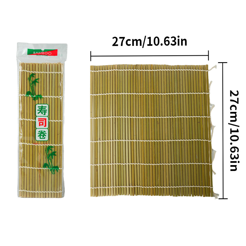 Bambu sushirulle miljövänlig fyrkantig matta gör-det-själv sushi rull köksverktyg handgjorda mat risbollform tillbehör: Grön