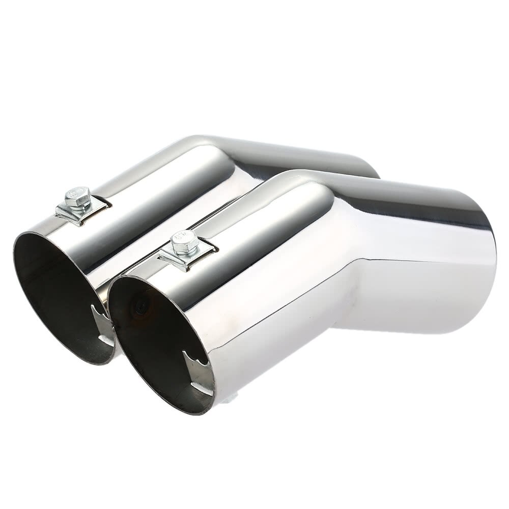Chrome Dual Uitlaat Tip 2.5 "Inlaat Auto Rvs Staart Uitlaat Pijp Dual Tips Dual Uitlaatpijp Uitlaat Tip cover Tail