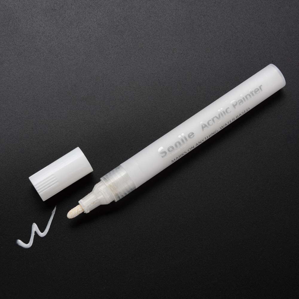 12 Colors Permanent Acrylic Paint Marker Pens For Ceramic Rock Glass Wood Fabric Canvas DIY Painting Office School Supplies: white