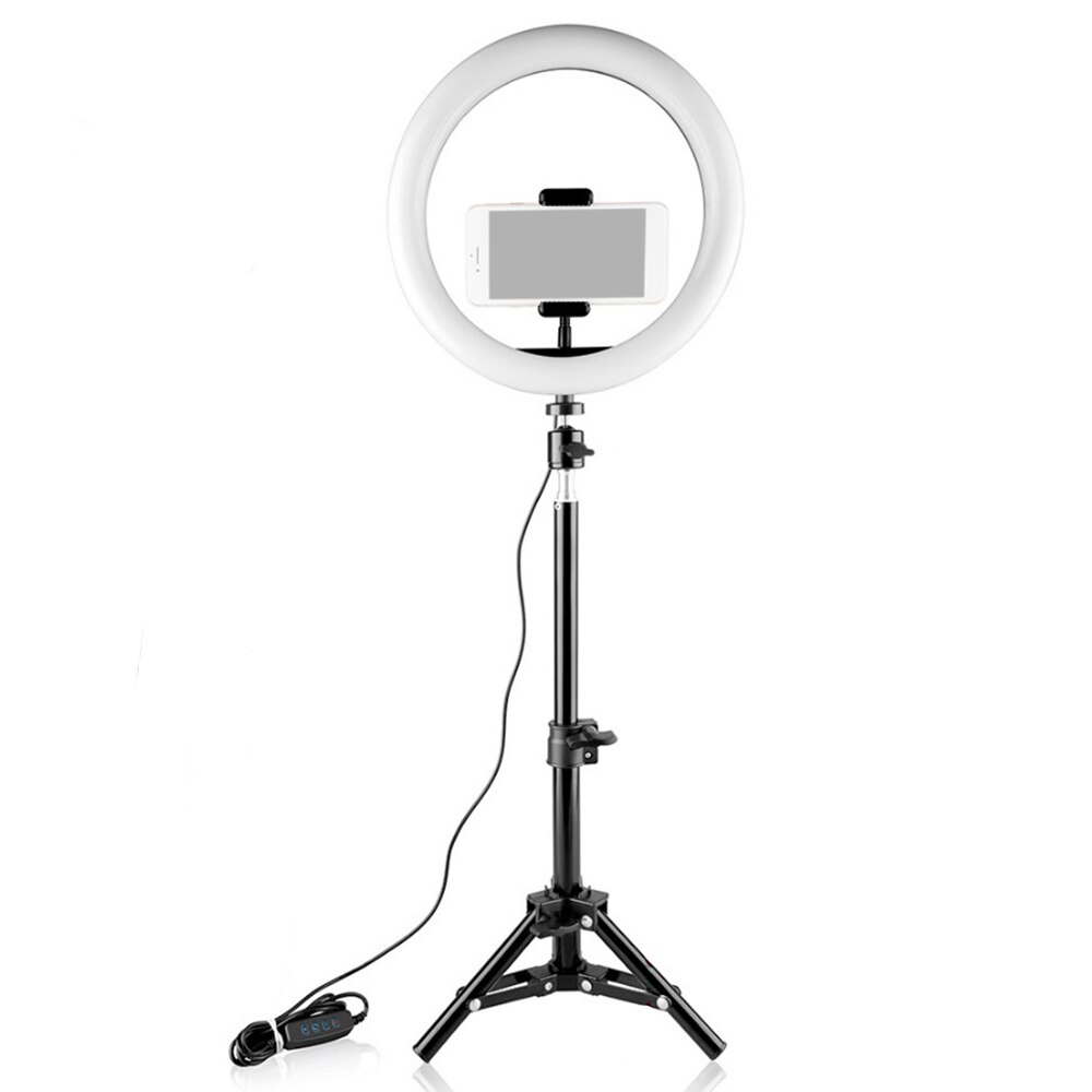 10 pollici Mini HA CONDOTTO il Video Anello Della Lampada Della Luce di Dimmable 3 Modalità di Illuminazione illuminazione anulare con il Treppiedi Del Basamento illuminazione fotografica per youtube