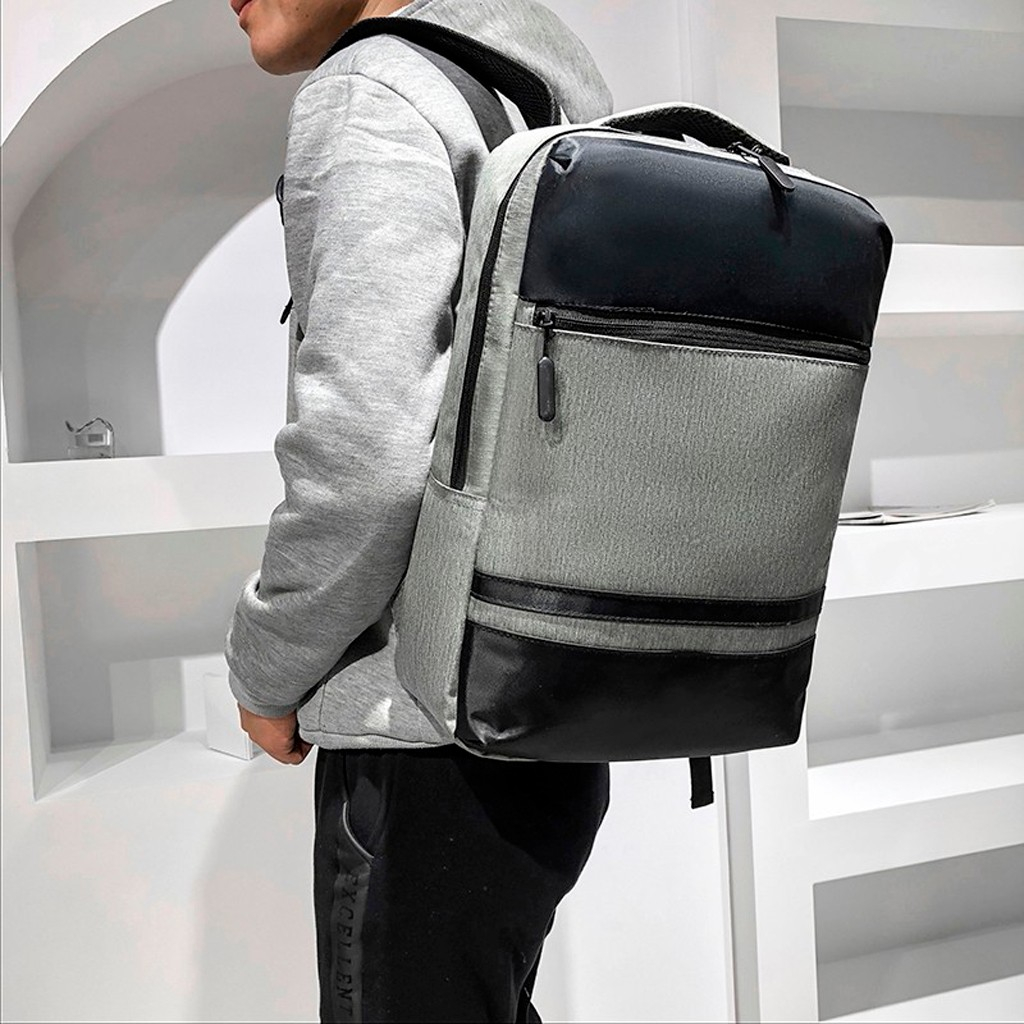 Aelicy 1 Pc Stijlvolle Vrouwen Mannen Schouder Canvas Draagbare Grote Rugzak Mannen Mannelijke Canvas Rugzak Grijs Casual Rugzakken 113