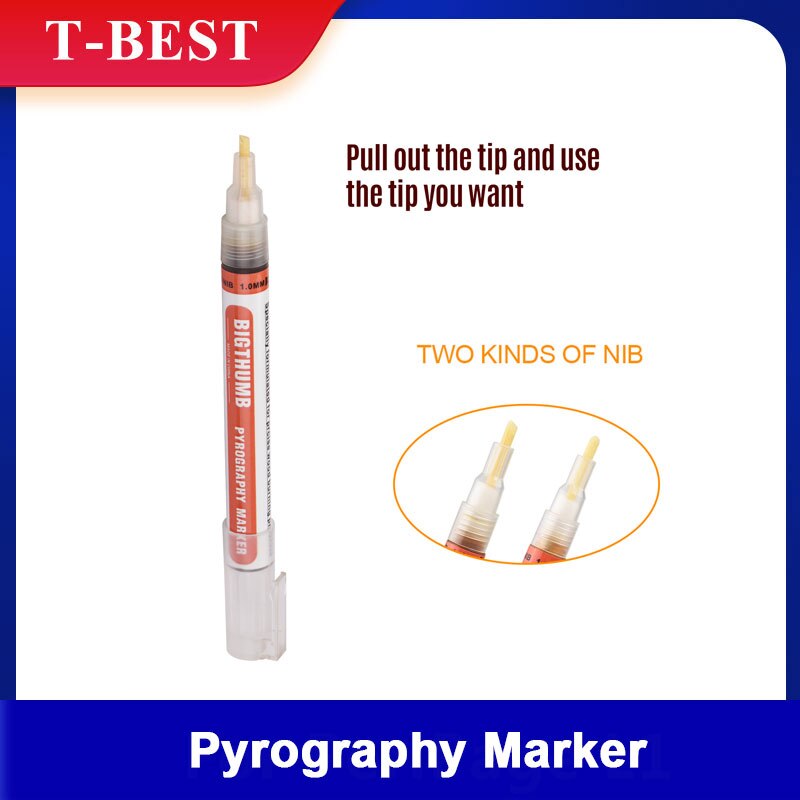 Wood Burning Pen Chemical Pyrography Marker Pen Safe Tool for DIY Projects Wood Painting Reversible Fine Tip Upgrade Version
