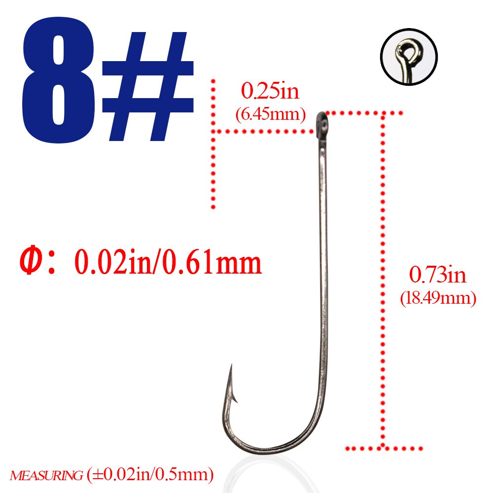 10pcs / 30pcs fishing hooks Long Fish Round Bent Joint Hook gamakatsu: size8 / 30pcs