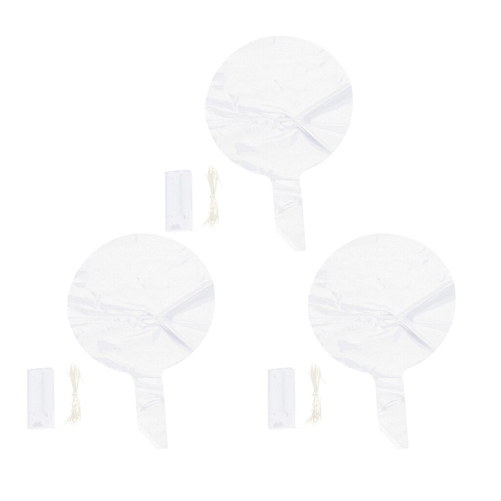 3x Large Round Clear Bubble Transparent Bobo Light Up Balloon Party LED Lamp