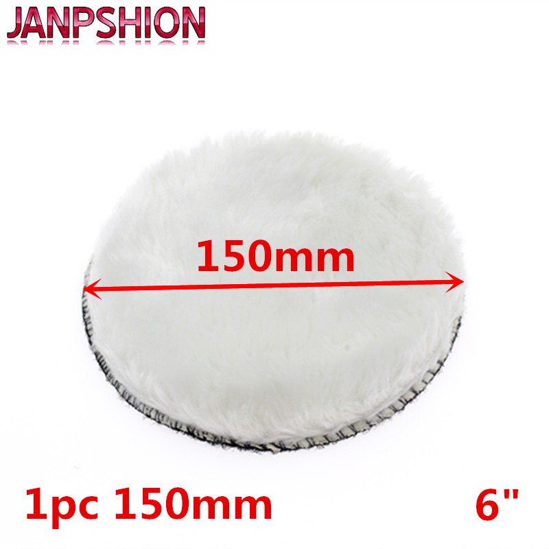 JANPSHION 150mm 6 "inch Wol Polijstmachine Bonnet Auto Polijsten Auto Care klittenband Automobiel wax bal van wol