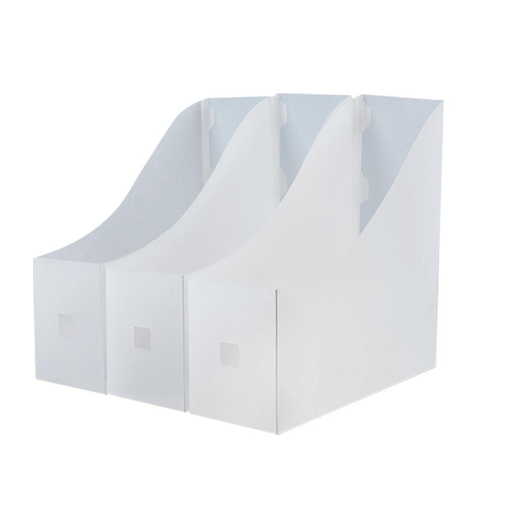 Plastic Magazine File Holder Office Organizer Transparent Frosted Organizador Escritorio Simple Desktop File Box PP Plastic: 3pcs