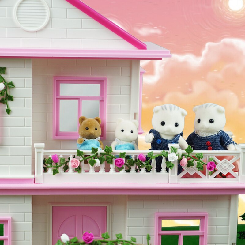 Scala 1:12 giocattolo casa mobili in miniatura 1/12 del coniglio panda della ragazza giocattolo foresta famiglia di animali per bambini di simulazione pretend gioco set