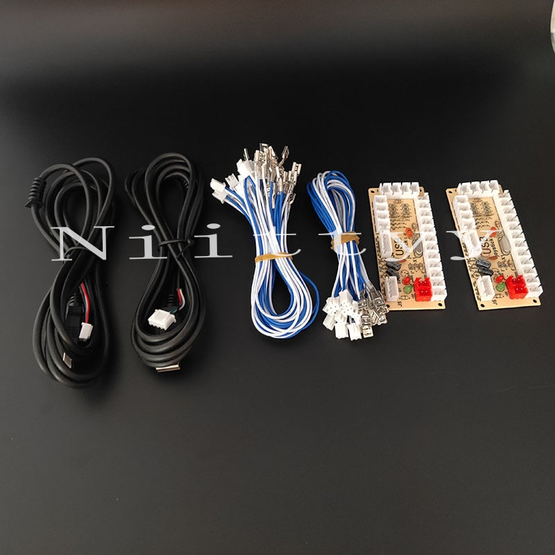 Diy Nul Vertraging Arcade Usb Encoder Pc Joystick Encoder Board + Draad Kabels Vechten Games Vervanging Spel Onderdelen