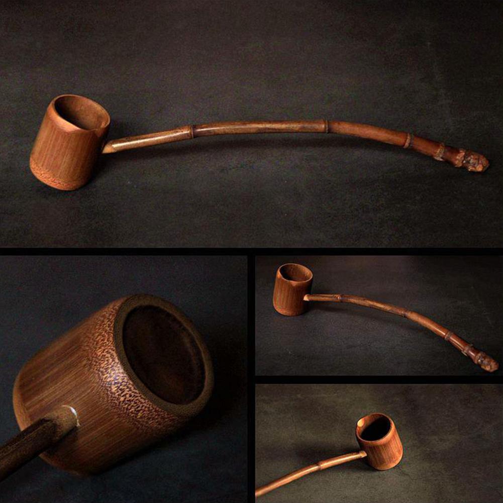 Water Ladle Natural Special Water Scoop Long-handled Bailer Carbonized Water Bamboo Spoon for Teahouse Water Bailer