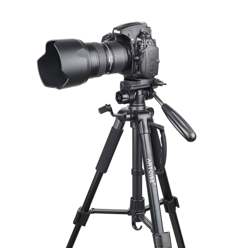 Camera Tripod Lightweight Travel AF10 Photographic Aluminum Higher Tripod 160cm Max with Phone Holder Mount Stand