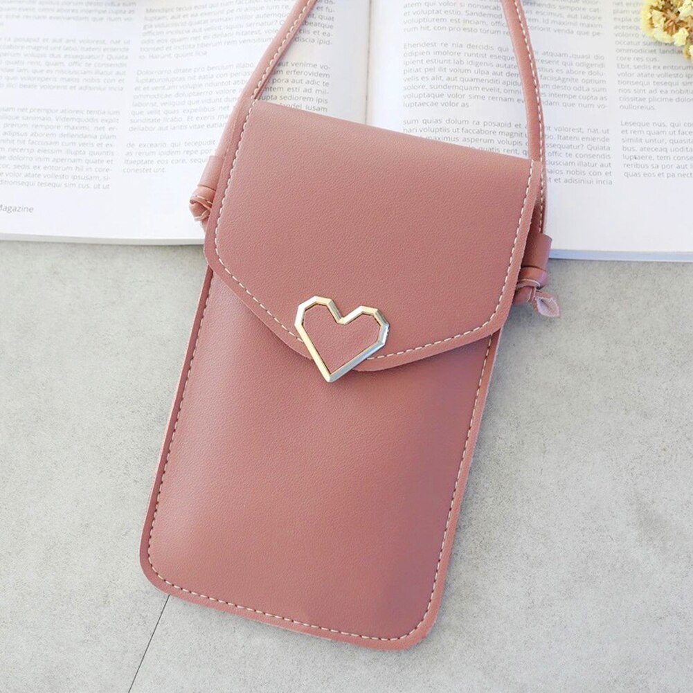 Touch Screen Cell Phone Bag Case Smartphone Wallet PU Leather Shoulder Bag Women HandBag for Iphone X Samsung S10 Huawei P30: T