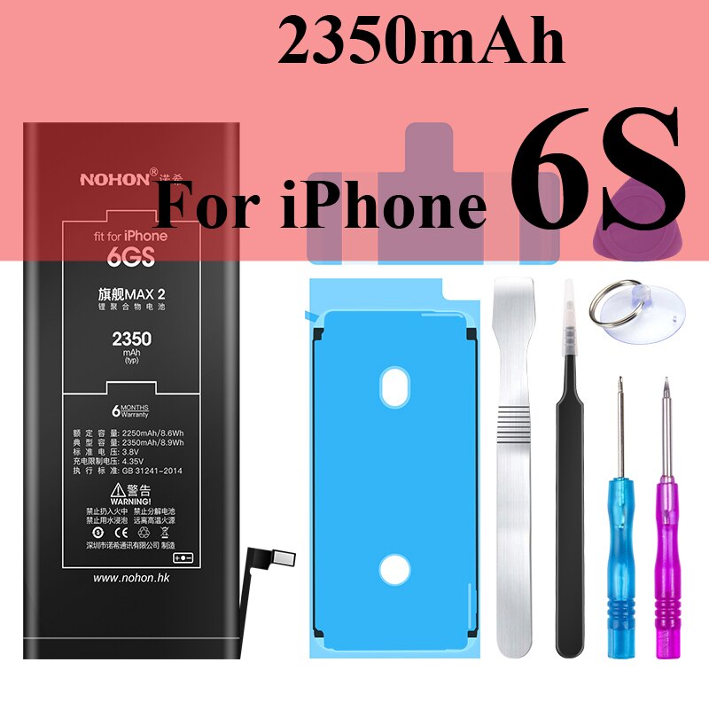 Nohon Batterie Für Apple iPhone 6S 6 5s 7 8 X Xr Xs Max 4 4s Echt kapazität Batterien + Werkzeuge Für iPhone 6S 6 5s 7 8 X Xr XsMax 4 4s