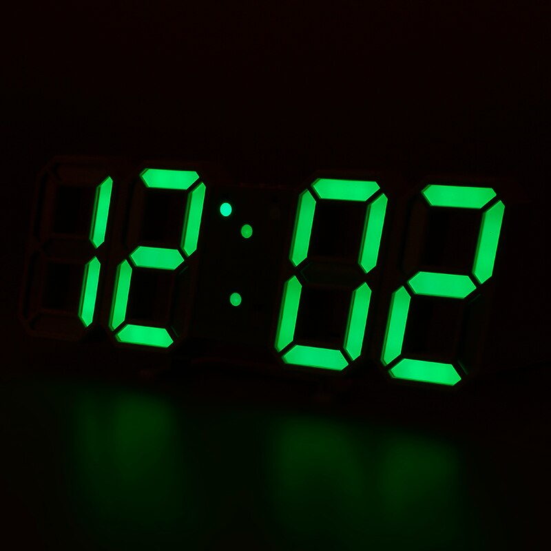 3D LED Digital Alarm Clock Wake Up Voice Control Date Time Table Clock Electronic Wall Hanging Glowing Night Watch Home Decor