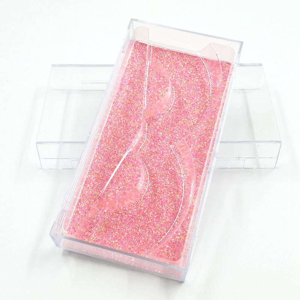 Portable vide étui à cils Transparent acrylique coque en diamant faux cils boîte de rangement en plastique boîte d'emballage de cils avec plateau: H