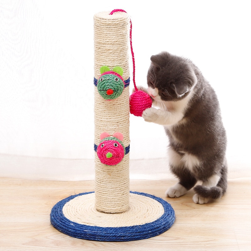 Post Cat Scratch Board Cat Crazy Cat Toys Sisal Clown Long Post Cat Climbing Frame