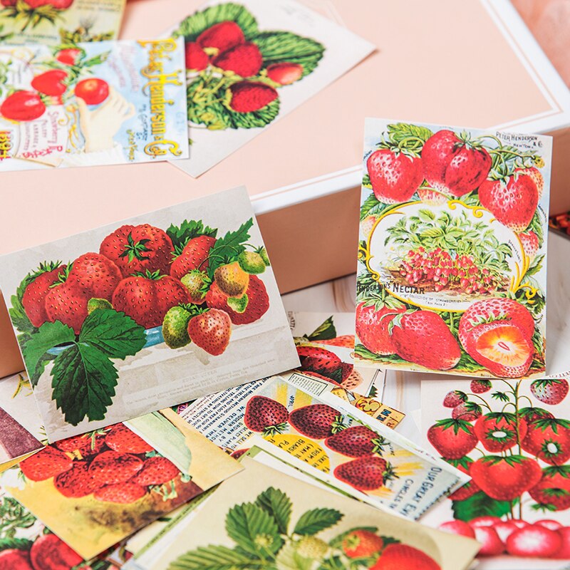 3D Square Strawberry Card Stickers Scrapbooking Stick Label Diary Album Decoration Material Stickers Classic Toy