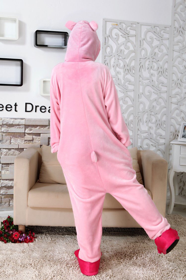 Kigurumi – pyjama pour femmes, , rose, cochon, flanelle, vêtements chauds, salopette douce, combinaisons Cosplay amusantes pour filles