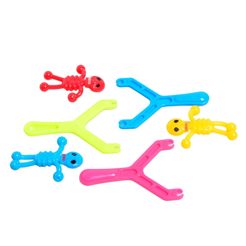 5pcs Novelty Gags & Practical Joke Toys Funny Rubber skeleton Stretchy launch Flying toys