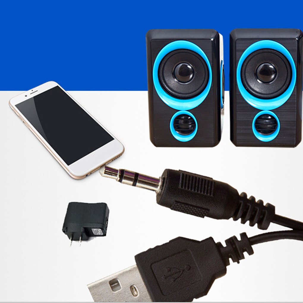 Surround Portable Computer Speakers With Stereo Bass Usb Wired Powered with 3.5mm Audio Plug for Laptop Phone