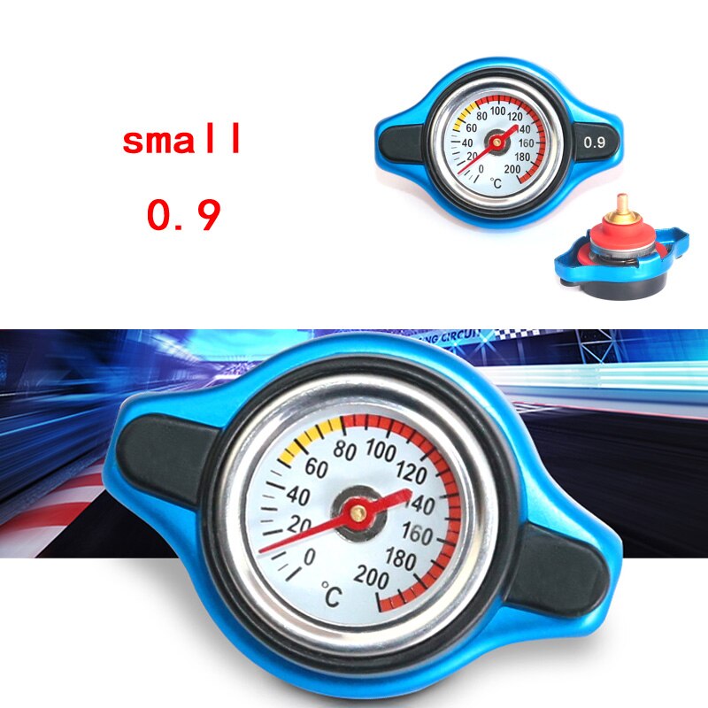 CHUKY Auto Water Tank Thermostatische Radiator Cap Met Temperatuurmeter Meter Accessoires Voor Nissan Qashqai Opel Astra J H Kia: 1 PC Small 0.9