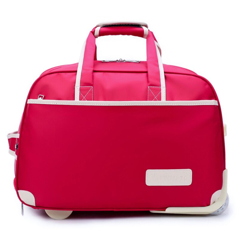 Rolling Suitcase Waterproof Luggage Bag Thickening Rolling Luggage Trolley Case Luggage Lady Travel Luggage with Wheels: Rose red