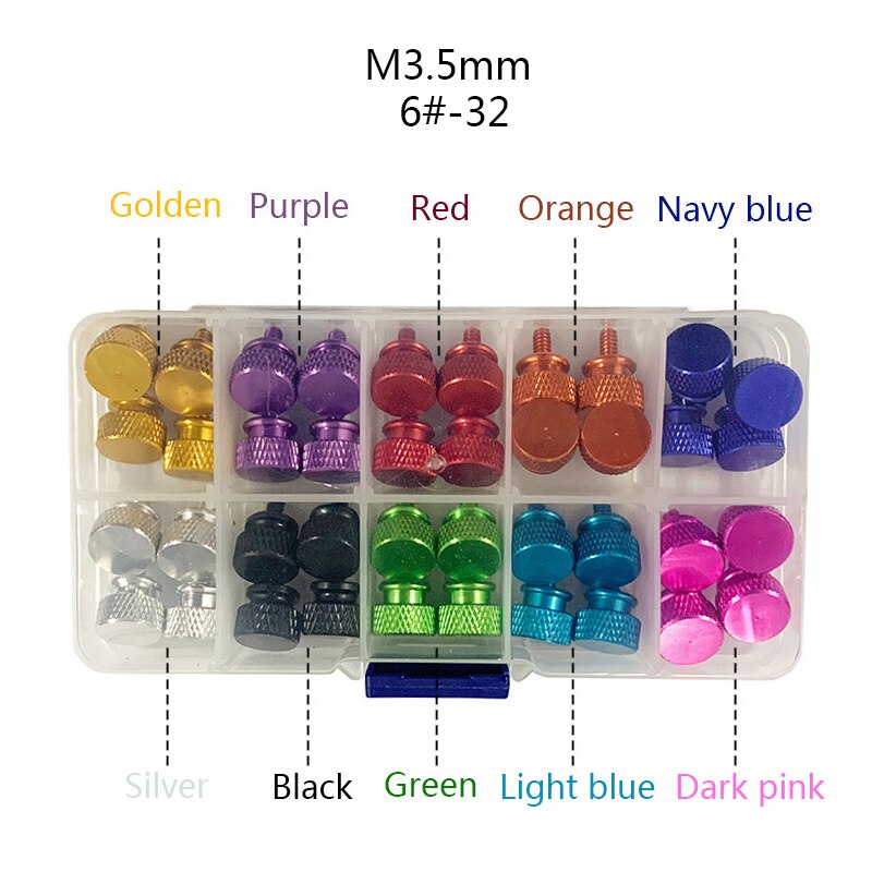 C.M Computer Components Chassis Color Aluminum Alloy Hand Screw 6 # 32 * 6 PC Power Coarse M3.5mm Screw