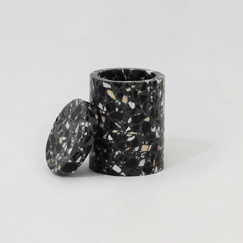 Terrazzo Bathroom Five-piece Accessories Set Wash Toothbrush Cup Toilet Brush Holder Lotion Bottle Storage Box Toothbrush Case