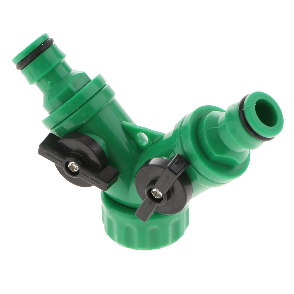 Garden 2-Way Y Adapter for Quick Connector w/ Switch on Irrigation Hose Pipe