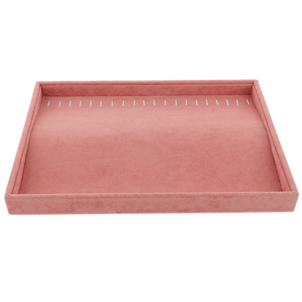 Pink Velvet Stackable Jewelry Tray Showcase Necklace Studs Display Organizer: 6