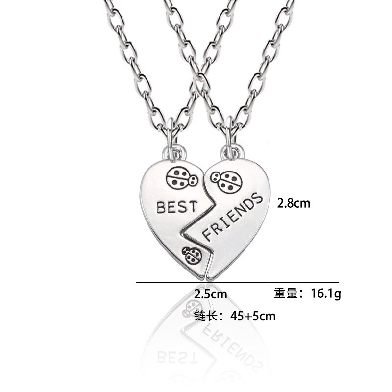 Mode 1 set (2 STUKS) beste Vriend Hart Hanger Beste Vrienden Ketting BFF Kralen Ketting Kinderen Sieraden Meisjes