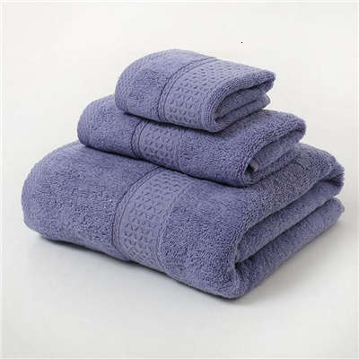 3 Stks/set Plain Kleuren Handdoek Set Voor Badkamer 100% Katoen 35X35 Handdoek 35X75 Gezicht Handdoek 70X140 Badstof Badhanddoek Voor Volwassenen: Purple