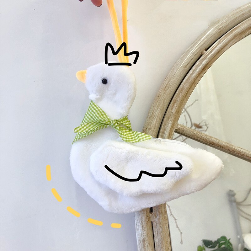 Han Ins Mooie Meisje Hart Eendje Komen Op Eend Originaliteit Kleine Verandering Pakket Coin Headset Pakket Pop Hanger Kaart Pakket