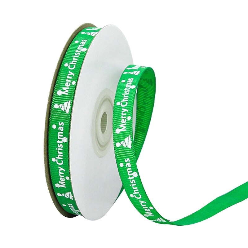 10 rollos de rollo de lazo grogrén verde para manualidades embalaje para , decoración navideña, 25 yardas: Verde