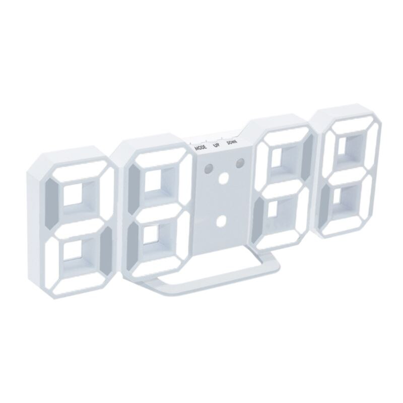 3D Morden LED Digital Wall Clock Table Desk Alarm Watch Durable Night Light Lamp X4YD