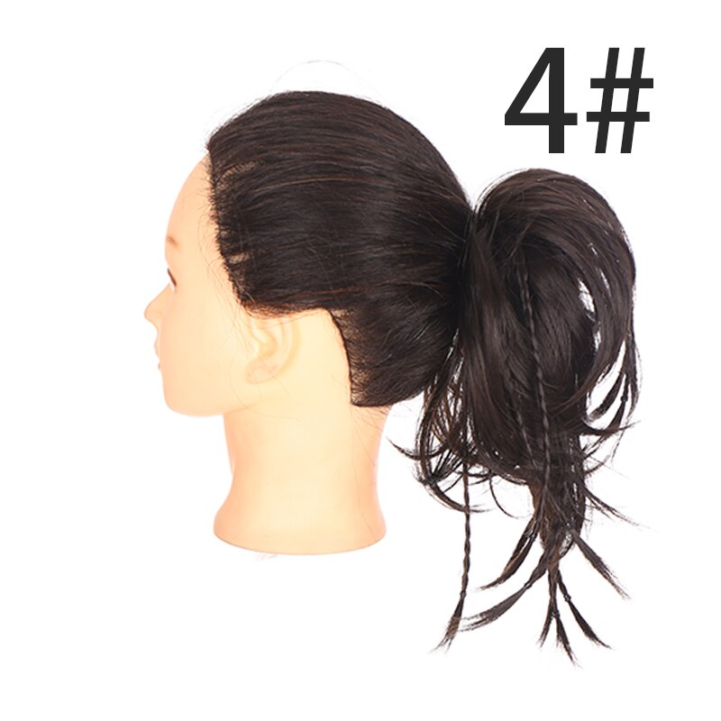 QUEENYANG-Peluca de fibra sintética, pelo rizado con banda trenzada, pelo liso, Color de belleza desordenado