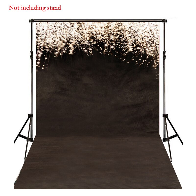 Fondo de fotografía con tema de lunares y estrellas brillantes de fantasía, telón de fondo para boda, de cumpleaños, decoración de fondo dorado y negro, 1 unidad: A / 210x150cm
