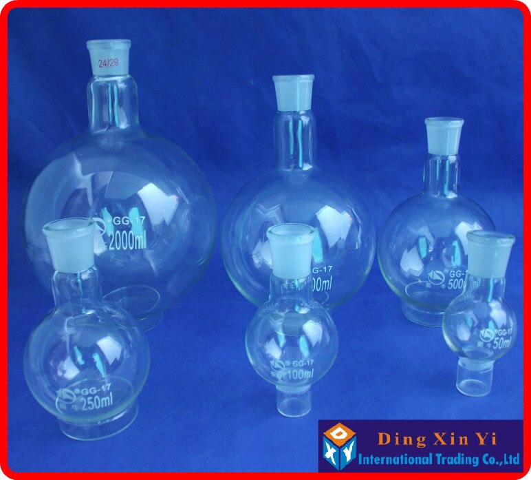 DXY Ronde Bodem Glazen Kolf Enkele Nek Chemie Kolf 24/29 1-hals 500 ML