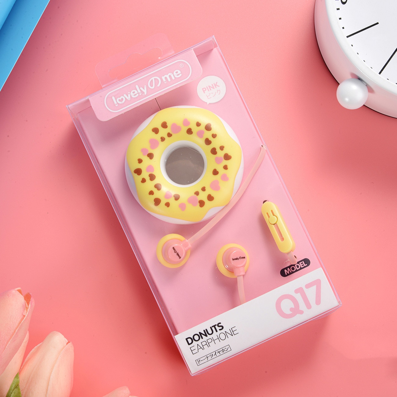 Auricolari In-ear - Mini Cuffie Cablate con Scatola Portaoggetti Donuts - Universali