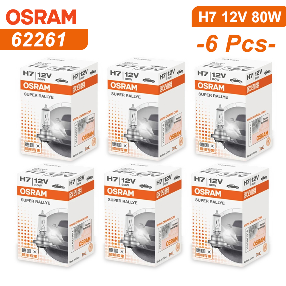 OSRAM H7 bombillas halógenas 80W 62261 lámparas de coche Bombilla PX26d Base Kit de conversión de luz antiniebla de haz bajo 3200K amarillo Original: Azul oscuro