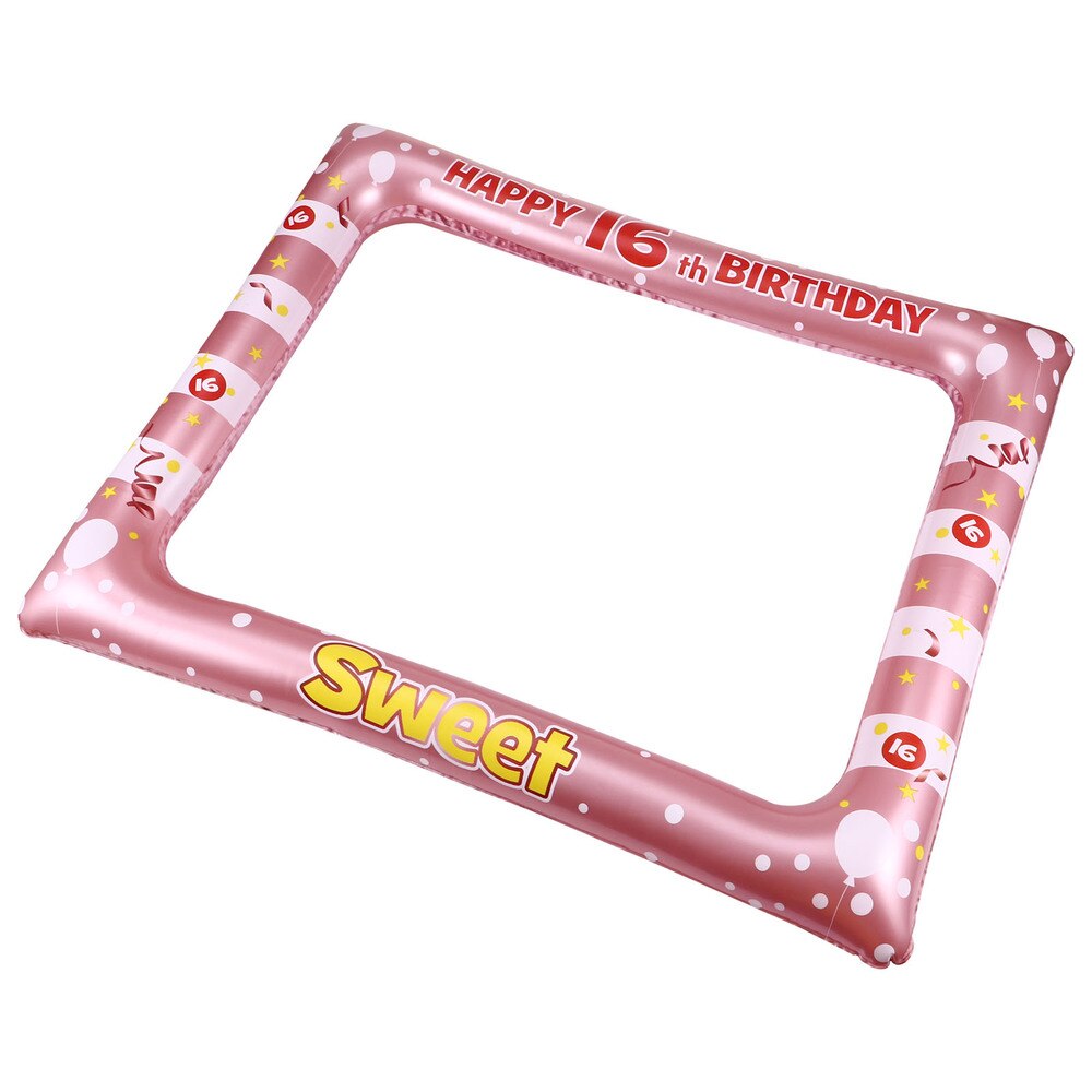 1 Pc Birthday Inflatable Photo Frame PVC Party Photo Props Supply for Age 18