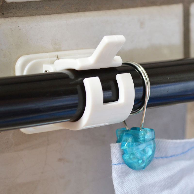 2 pièces rideau de douche rideau suspendu tringle fixation pince sans clou réglable rideau de douche tringle fixe attache crochet de support suspendu