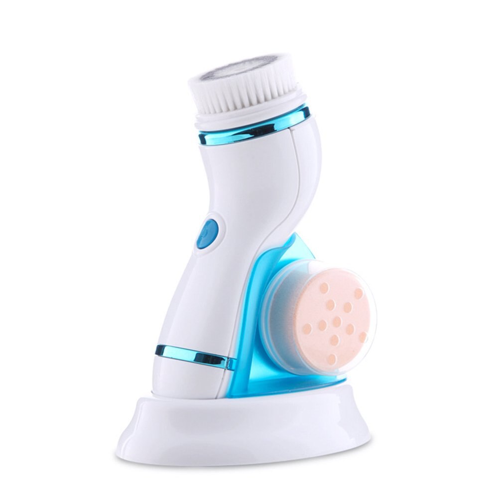 Multi-Function Electric Wash Face Facial Wash Brush Cleansing Brush Face Cleansing Instrument Pore Cleaner: blue Battery