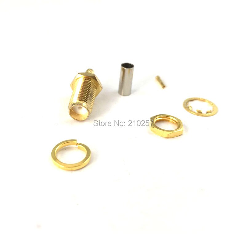 1pc SMA Female Jack Nut RF Coax Connector Crimp for RG316,RG174,LMR100 Cable Straight Goldplated