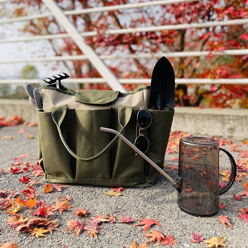 Garden Tote Bag Garden Tool Organizer With 8 Roomy Pockets, Garden Tool Bag For Keeping Gardening Kit And Necessities