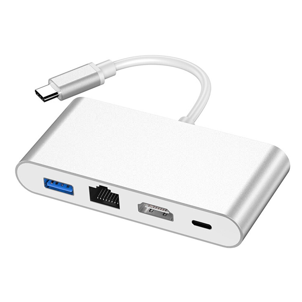 Compacto portátil HW-TC42 4 en 1 USB tipo-c HUB HDMI USB3.0 PD llevar conveniente respetuoso con el medio ambiente duradero RJ45 Ethernet Dock