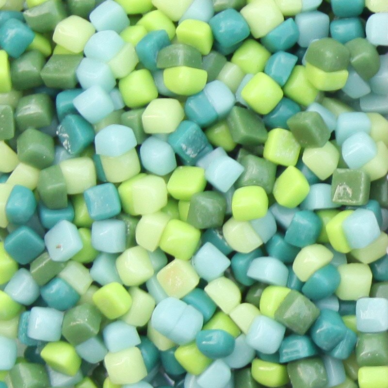 Accessoires de bricolage 100 grammes/620 pièces, Mini forme carrée de 4.8MM, feuilleteries de mosaïque en verre à recycler, matériel artisanal pour passe-temps en mosaïque: ES300