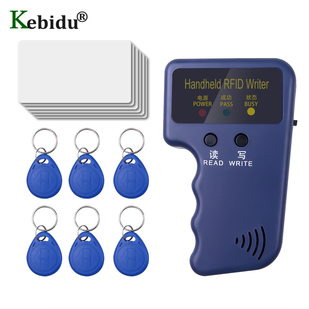 125 mhz  em4100 rfid duplikator håndholdt kopimaskine id writer programmeringslæser med  em4305 t5577 skrivbare id fjernbetjeninger tags kort
