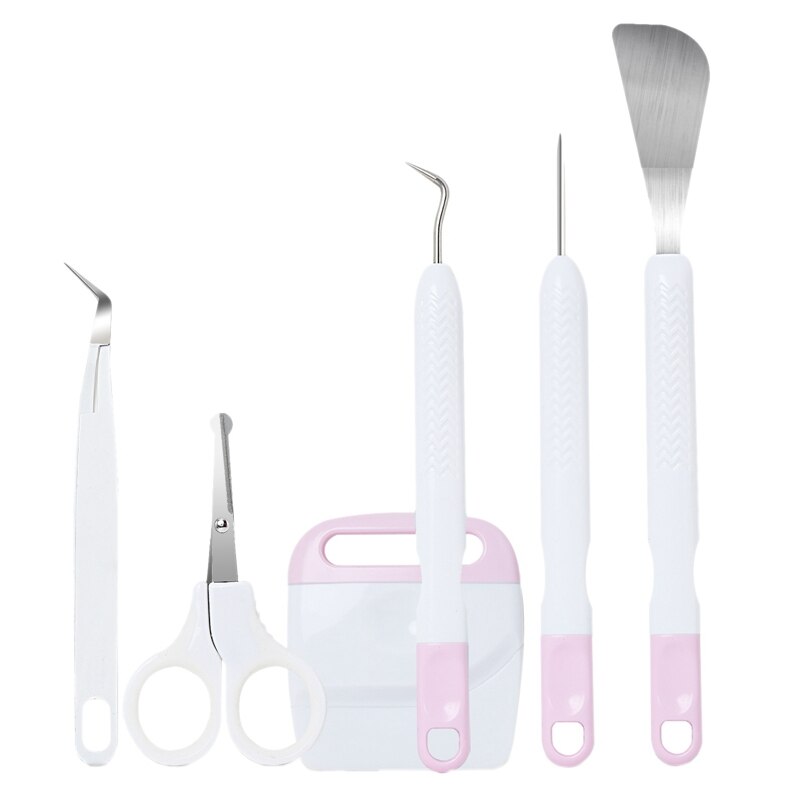DIY Cardstock Crafting Tools Kit Craft Vinyl Weeding Tools,6Pcs Cardstock Crafting Tools Kit for Silhouette Vinyl: Pink