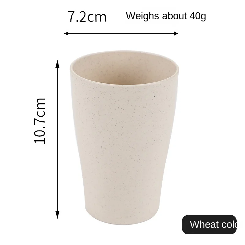 Husholdningskopp, tallerken, frokostblandingsbolle i én pakke, fruktgaffel, servise, risbolle, miljøvennlig plastbolle med hvetestrå: Fiolett/紫罗兰