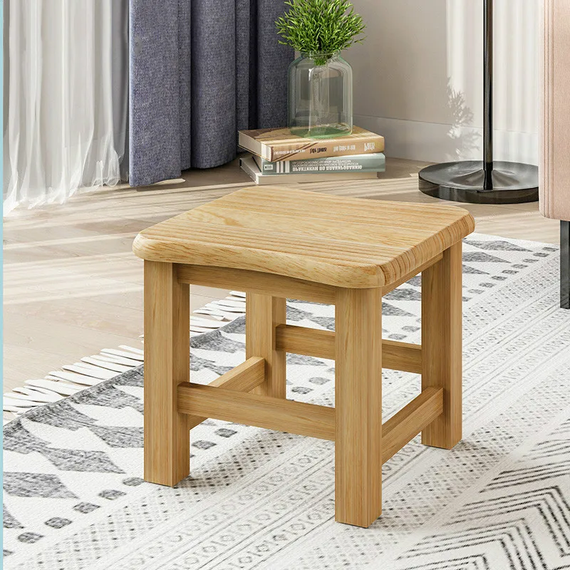 Low Stools Modern Home Solid Wood Small Square Bench Sofa Stool Small Chair Change Shoes Bench Mx10111037: Yellow